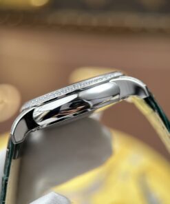 Đồng hồ Fendi Crazy Carats Replica 1 1 màu xanh lá cây đính đá quý 36mm (2)