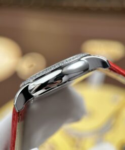 Đồng hồ Fendi Crazy Carats Replica 11 mặt khảm xà cừ hồng viền đính đá 36mm (2)