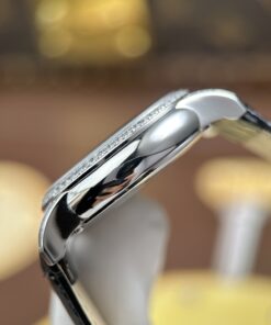 Đồng hồ Fendi Crazy Carats Replica 11 mặt khảm xà cừ trắng dây da đen 36mm (2)