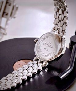 Đồng hồ Omega De Ville nữ dây kim loại mặt xà cừ đính đá like auth 28mm
