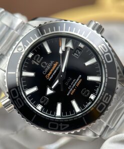 Đồng hồ Omega Replica 11 Seamaster Planet Ocean 600M mặt đen dây kim loại xưởng VS 39 (2)