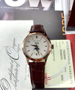 Đồng hồ Patek Philippe 5396R King gold dây da nâu máy nhật giá rẻ 40mm