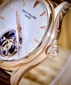 Đồng hồ Patek Philippe Genève nam vàng gold lộ cơ Tourbillon fake cao cấp 43mm