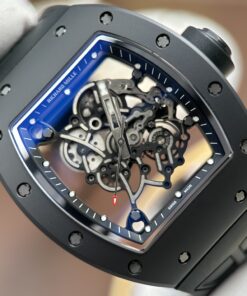 Đồng hồ Richard Mille RM055 Rep cao cấp vỏ gốm đen dây cao su xưởng ZF 49.9×42 (2)