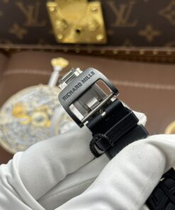 Đồng hồ Richard Mille RM055 Rep cao cấp vỏ gốm đen dây cao su xưởng ZF 49.9×42 (2)