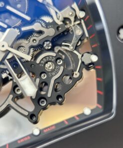Đồng hồ Richard Mille RM055 Replica 11 vỏ gốm đen núm màu đỏ nhà máy ZF 49.9×42 (3)
