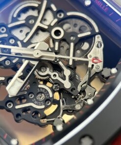 Đồng hồ Richard Mille RM055 Replica 11 vỏ gốm đen núm màu đỏ nhà máy ZF 49.9×42 (3)