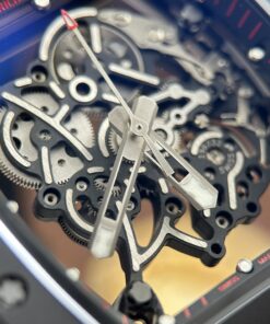 Đồng hồ Richard Mille RM055 Replica 11 vỏ gốm đen núm màu đỏ nhà máy ZF 49.9×42 (3)