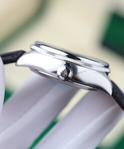 Đồng hồ Rolex Cellini 50525 Rep cao cấp mặt trắng dây da đen 39mm (2)