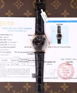 Đồng hồ Rolex Cellini Dual Time 50525 Replica 11 mặt đen vỏ phủ vàng thật 18K 39mm (2)