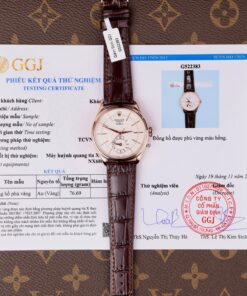 Đồng hồ Rolex Cellini Dual Time 50525 chế tác mặt trắng vỏ phủ vàng thật 18K 39mm (1)