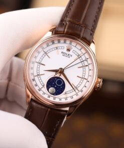 Đồng hồ Rolex Cellini Moonphase Replica 11 bọc vàng thật 18K nhà máy KZ 39mm (1)