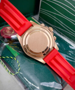 Đồng hồ Rolex Daytona Rainbow nam dây cao su đỏ máy cơ nhật giá rẻ 40mm