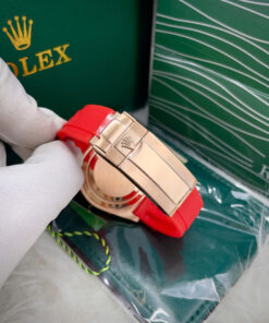 Đồng hồ Rolex Daytona Rainbow nam dây cao su đỏ máy cơ nhật giá rẻ 40mm