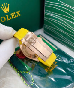 Đồng hồ Rolex Daytona Rainbow nam dây cao su vàng fake cao cấp 40mm