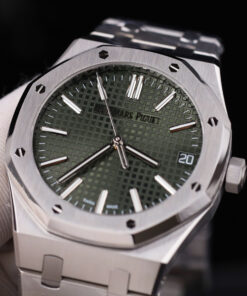 Đồng hồ nam Rep 11 Audemars Piguet Royal Oak 15500 mặt xanh lá cây dây kim loại xưởng APS 41mm (2)