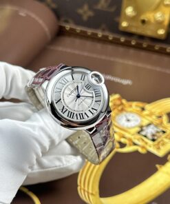 Đồng hồ nữ Cartier Ballon Bleu Rep 11 máy cơ tự động dây da xưởng AF 33mm (2)