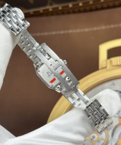 Đồng hồ nữ Cartier Rep 11 Panthere Small Model mặt xanh dương viền đính đá CZ 23x30mm (2)