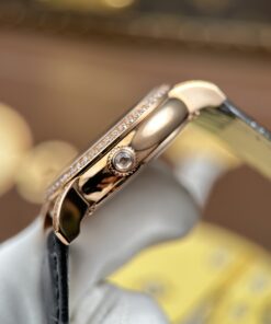 Đồng hồ nữ Fendi Crazy Carats Rep 1 1 mạ vàng hồng mặt khảm xà cừ trắng 36mm (2)