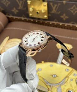 Đồng hồ nữ Fendi Crazy Carats Rep 1 1 mạ vàng hồng mặt khảm xà cừ trắng 36mm (2)