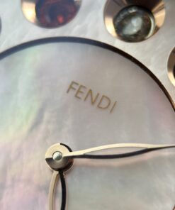 Đồng hồ nữ Fendi Crazy Carats Replica 11 mặt khảm xà cừ hồng dây da 36mm (2)