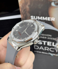 Đồng Hồ Hublot Orlinski nam đính đá dây cao su xám máy nhật giá rẻ fake cao cấp 40mm