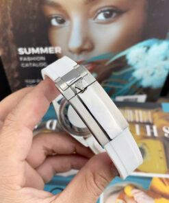 Đồng Hồ Rolex DateJust Nam Dây Cao Su Trắng Cọc Số Dạ Quang Fake Cao Cấp 41mm