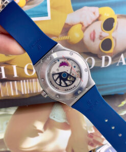 Đồng Hồ nam Hublot Orlinski đính đá mặt xanh blue máy cơ nhật giá rẻ fake cao cấp 40mm