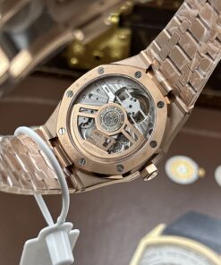 Đồng hồ Audemars Piguet Replica 11 Royal Oak Flying Tourbillon 26530OR mặt xám vỏ mạ vàng hồng 41mm (2)
