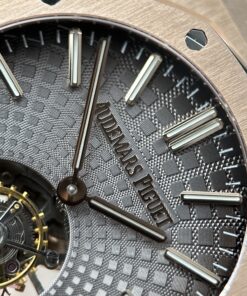 Đồng hồ Audemars Piguet Replica 11 Royal Oak Flying Tourbillon 26530OR mặt xám vỏ mạ vàng hồng 41mm (2)