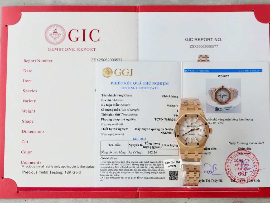 Đồng hồ Audemars Piguet chế tác bọc vàng thật mặt trắng 37mm (2)