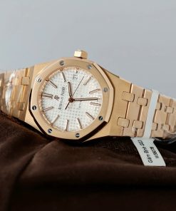 Đồng hồ Audemars Piguet chế tác bọc vàng thật mặt trắng 37mm (2)