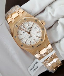 Đồng hồ Audemars Piguet chế tác bọc vàng thật mặt trắng 37mm (2)