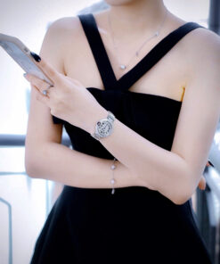 Đồng hồ Cartier Ballon Bleu nữ đính full đá cọc số la mã dây kim loại fake cao cấp 33mm