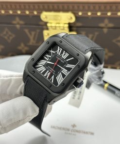 Đồng hồ Cartier Santos Rep 11 vỏ thép mạ DLC máy cơ tự động 51.1×41 (1)