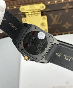 Đồng hồ Cartier Santos Rep 11 vỏ thép mạ DLC viền vàng 51.1×41 (2)