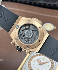 Đồng hồ Hublot Big Bang Unico King Gold Rep 11 đính full đá dây cao su 45mm (2)