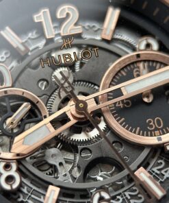 Đồng hồ Hublot Big Bang Unico King Gold Rep 11 đính full đá dây cao su 45mm (2)