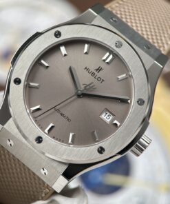 Đồng hồ Hublot Classic Fusion Rep cao cấp mặt nâu xám vỏ titan siêu nhẹ nhà máy JJZ 42mm (2)