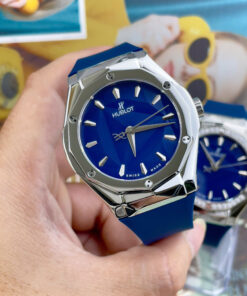 Đồng hồ Hublot Orlinski dây cao su mặt xanh blue máy cơ nhật giá rẻ 40mm