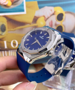 Đồng hồ Hublot Orlinski dây cao su mặt xanh blue máy cơ nhật giá rẻ 40mm