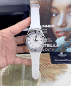 Đồng hồ Hublot Orlinski đính đá CZ dây cao su trắng fake cao cấp 40mm