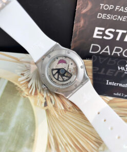 Đồng hồ Hublot Orlinski nam trắng dây cao su máy nhật giá rẻ fake cao cấp 40mm