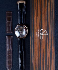 Đồng hồ Jacob & Co Oil Pump Replica 11 vỏ mạ vàng hồng dây da 44mm (1)