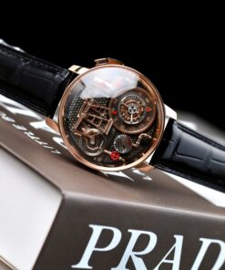 Đồng hồ Jacob & Co Oil Pump Replica 11 vỏ mạ vàng hồng dây da 44mm (1)