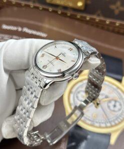 Đồng hồ Omega Replica 11 De Ville Prestige mặt số khảm xà cừ màu trắng 34mm (2)