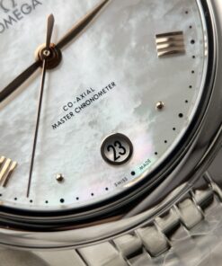 Đồng hồ Omega Replica 11 De Ville Prestige mặt số khảm xà cừ màu trắng 34mm (2)