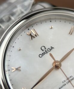 Đồng hồ Omega Replica 11 De Ville Prestige mặt số khảm xà cừ màu trắng 34mm (2)
