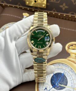 Đồng hồ Rolex Day-Date Rep 11 mặt xanh lá cây máy calibre 3255 Thuỵ Sỹ xưởng RC 40mm (2)