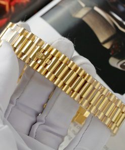 Đồng hồ Rolex Day-Date chế tác bọc vàng thật mặt trắng hoạ tiết ô vuông 40mm (2)